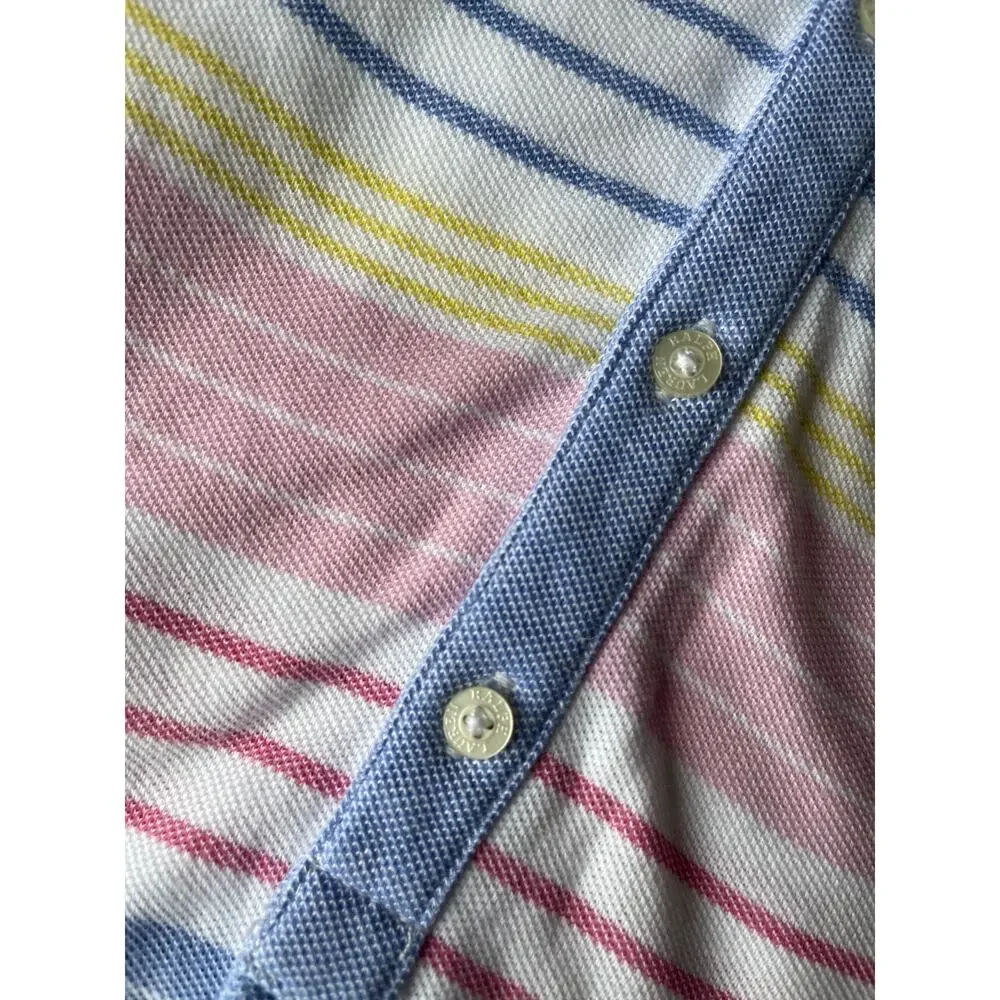 Polo Ralph Lauren Baby Boy 6M Multicolor Stripe Cotton Pique Romper Shortall